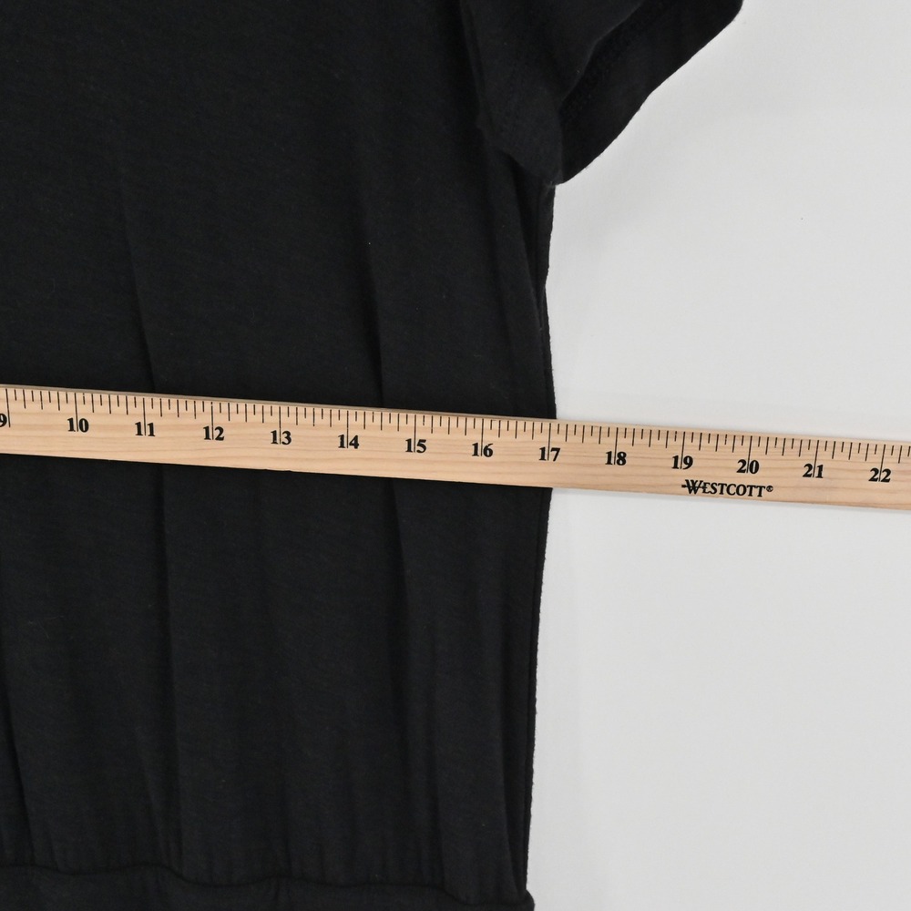 James Perse Short Sleeve Jersey Tee Shirt Dress Womens Size 3 L Black Minimalist - Picture 6 of 11